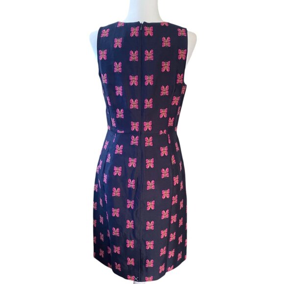 NWT J. Crew Dress Size 6 Blue Pink Butterfly Sheath Dress size 6 - Picture 4 of 9